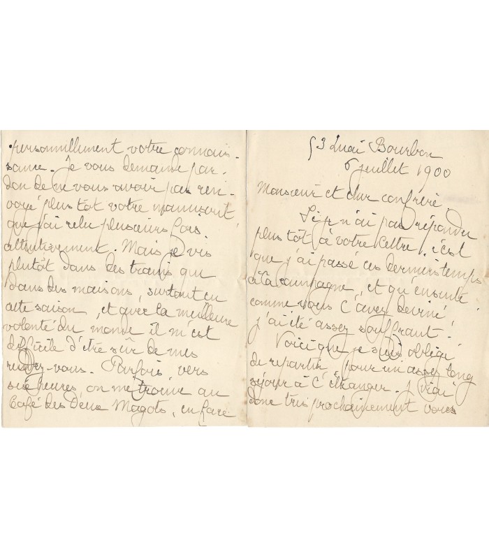 MERILL Stuart, poète. Lettre Autographe (G 6117)