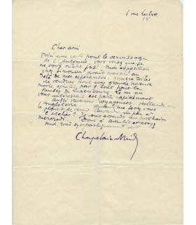 CHAPELAIN-MIDY Roger, peintre. Lettre Autographe (G 3037)