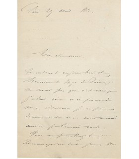 MARET Etienne-Jules, médecin, physiologiste. Lettre Autographe (E 10742)