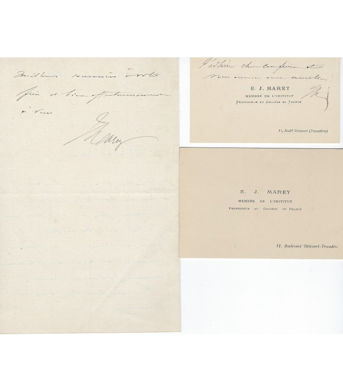 MARET Etienne-Jules, médecin, physiologiste. Lettre Autographe (E 10742)