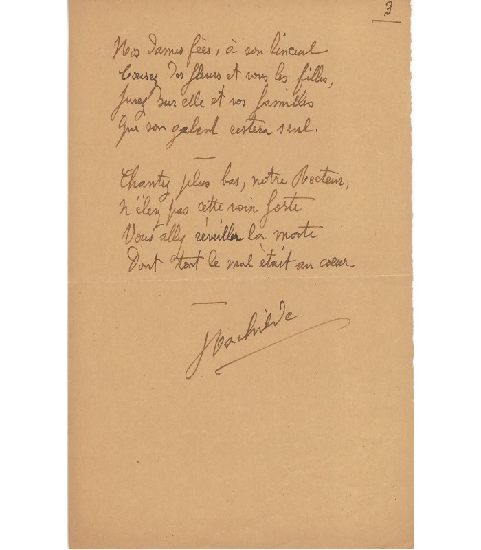 RACHILDE, femme de lettres et salonnière. Poème Autographe. (G 6100)