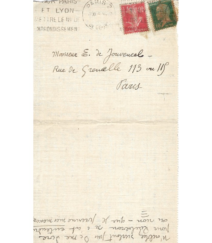 ROUAULT Georges. Peintre, dessinateur et graveur. Lettre Autographe  (G 3349)