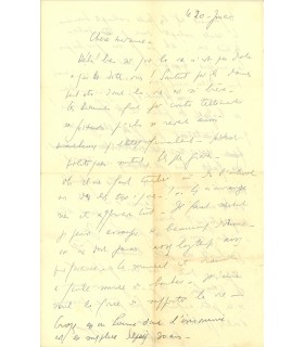 CELINE (L.F.), écrivain. Lettre autographe à Mme Bailles (G 4295)