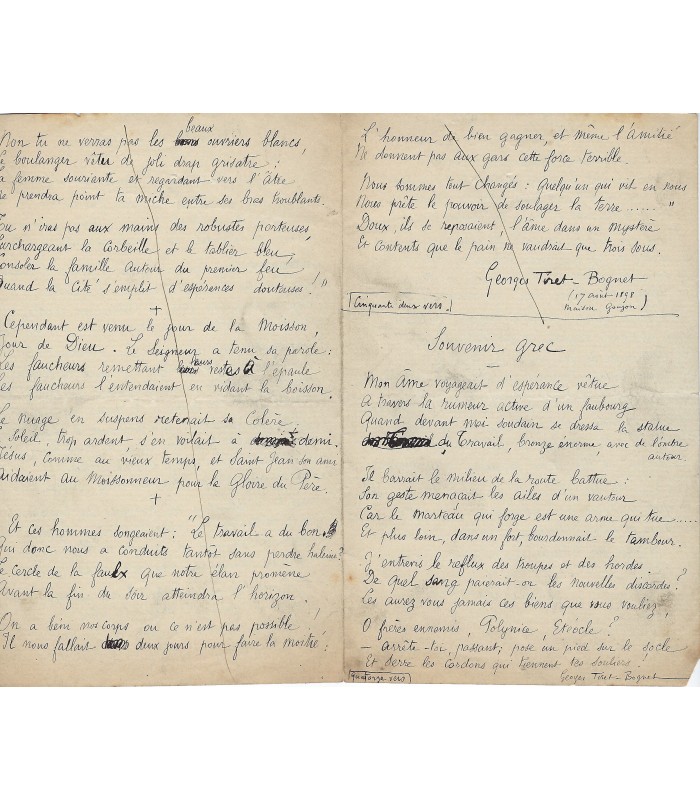 TIRET-BOGNET Georges, dessinateur, illustrateur. Lettre Autographe (E 10750)