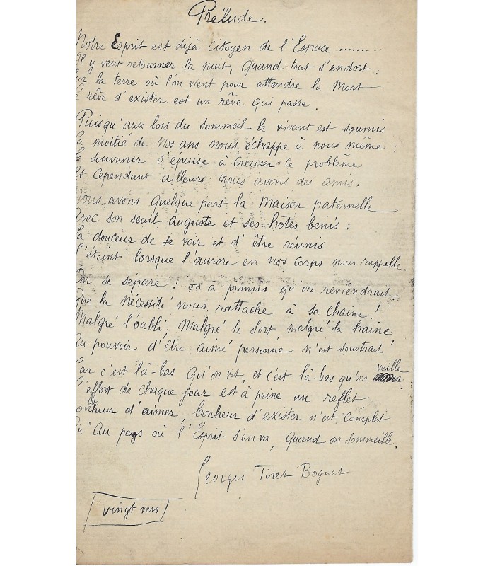 TIRET-BOGNET Georges, dessinateur, illustrateur. Lettre Autographe (E 10750)