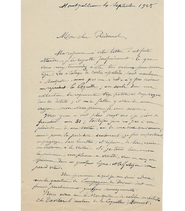 MARSAL Edouard-Antoine, peintre, illustrateur. 2 Lettres Autographes (E 10757)