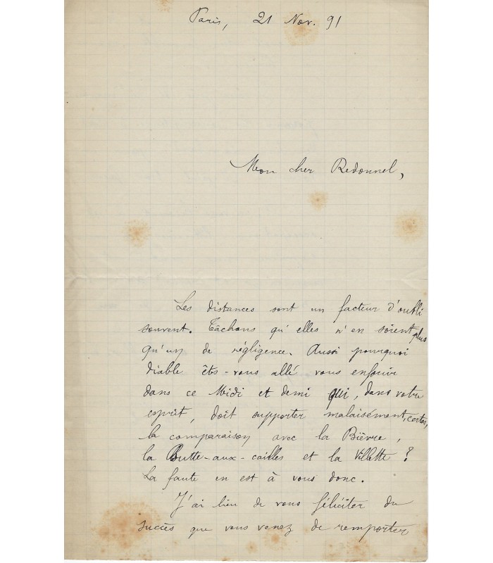 VEIDAUX André, poète. Lettre Autographe (E 10766)