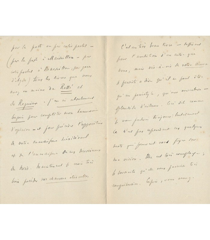 MAFFRE de BAUGE Achille, poète occitan. 4 Lettres Autographes (E 10765)