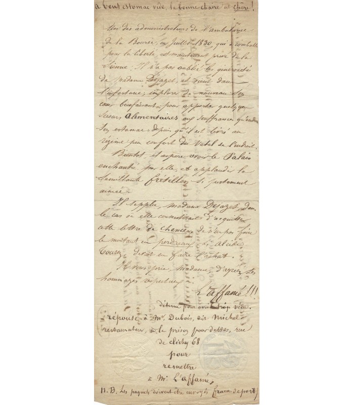 [DEJAZET Virginie, actrice]. Pièce Autographe (E 10780)