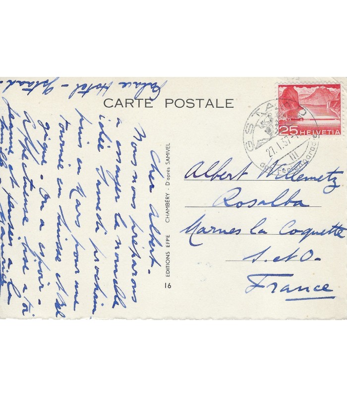 CHEVALIER Maurice, chanteur. Carte postale Autographe (G 187).