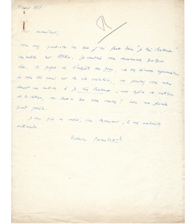 BRASILLACH Robert, écrivain. Lettre Autographe (E 10786)