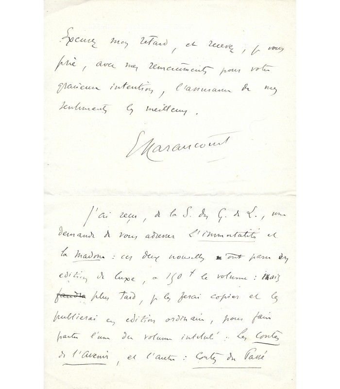 HARAUCOURT Edmond, poète, romancier. Lettre Autographe (E 10788)