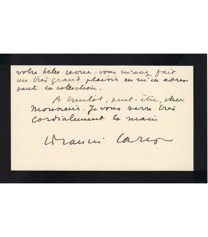 CARCO Francis, écrivain. Carte Autographe (E 10790)