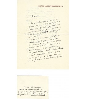 GERALDY Paul, écrivain. 3 Lettres Autographes (G 4407)