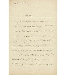 BANVILLE Théodore de, poète. Lettre Autographe ( E 10799)