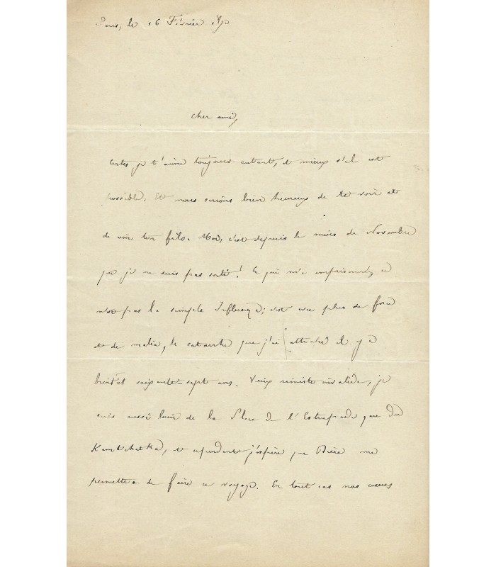 BANVILLE Théodore de, poète. Lettre Autographe ( E 10799)
