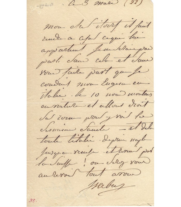 ISABEY Jean-Baptiste, peintre. Lettre Autographe (E10800)