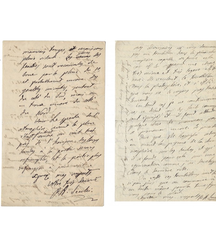 SECCHI Angelo, prêtre jésuite italien. 3 Lettres Autographes (E 10784)