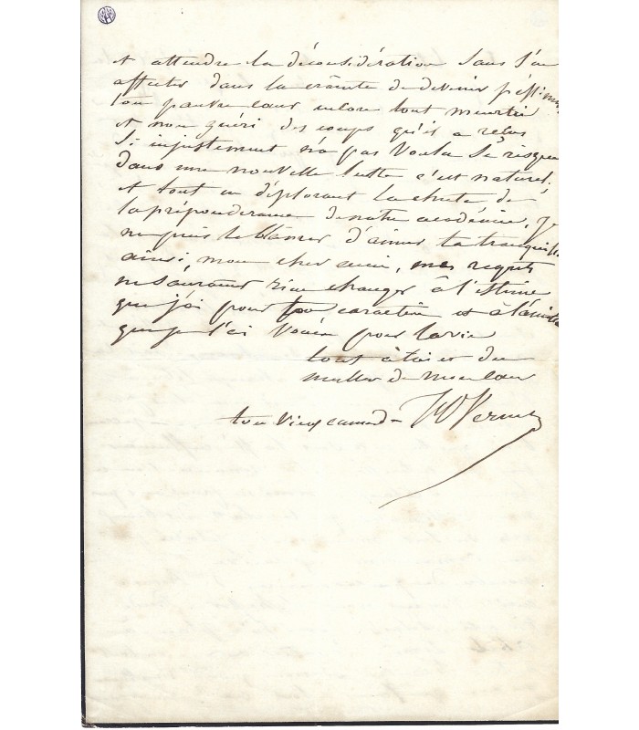VERNET Horace, peintre. Lettre Autographe (E 10802)