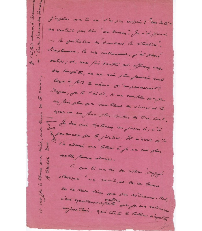 GIDE André, écrivain. Lettre Autographe (G 6158)