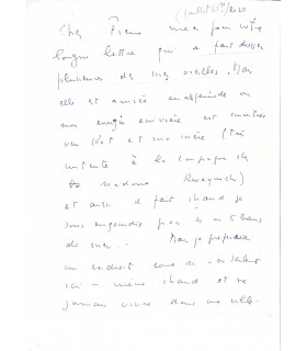 FINI Leonor. Peintre surréaliste. Lettre autographe, 20 juillet 1965 (Réf. G 3166)