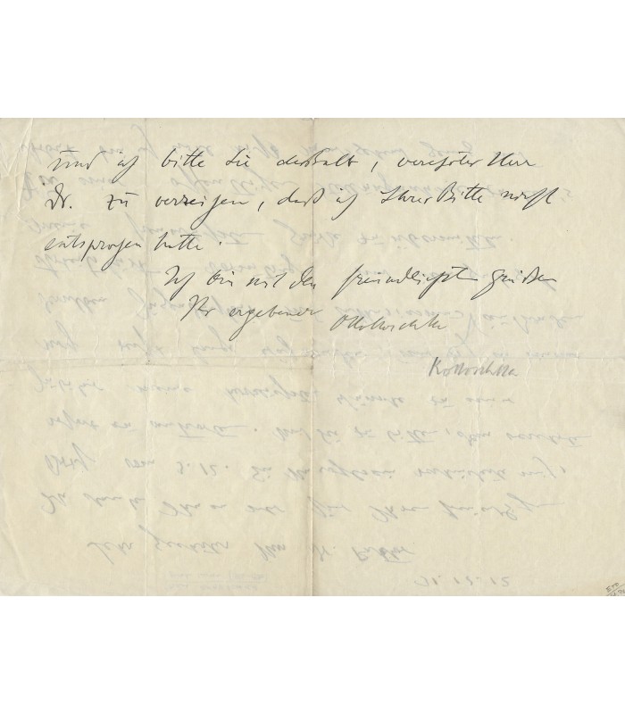 KOKOSCHKA Oscar, peintre. Lettre Autographe (G 4299)