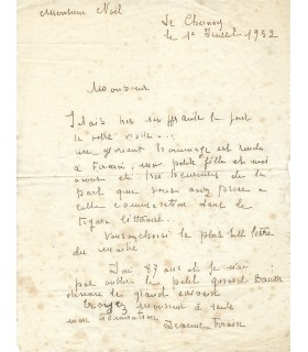 FORAIN Jeanne, peintre et sculptrice. Lettre Autographe (G 2369)