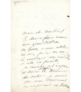 GUDIN Théodore, peintre. Lettre autographe (E 10810)