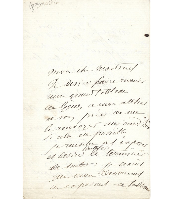 GUDIN Théodore, peintre. Lettre autographe (E 10810)