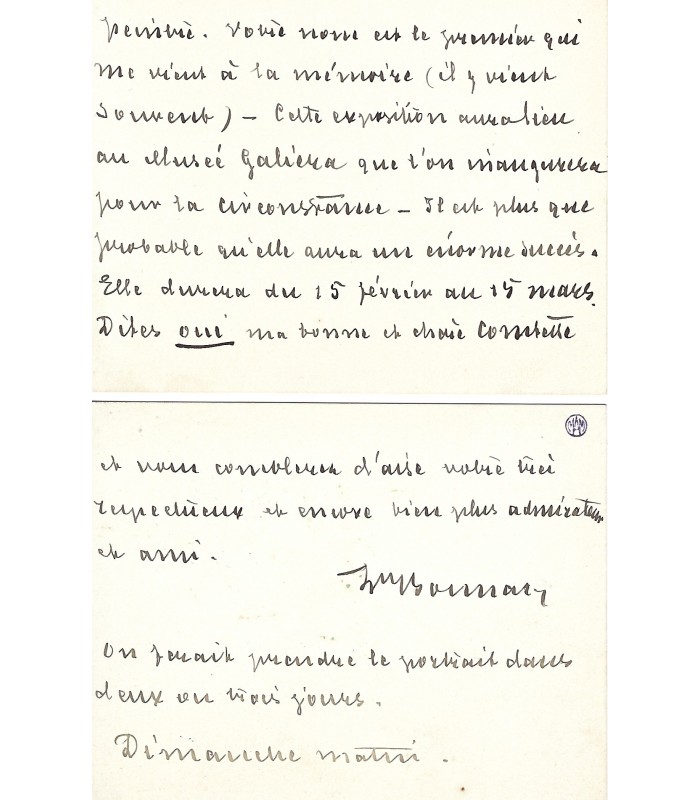 BONNAT Léon, peintre et graveur. Carte Autographe (E 1023)