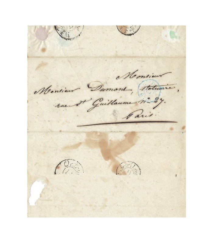 NANTEUIL Charles-François, sculpteur. Lettre Autographe (G 3064)