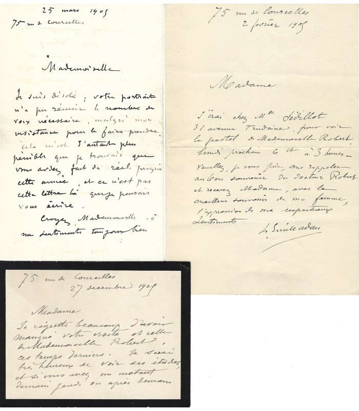 ADAN Louis Emile, peintre et illustrateur. Lettres Autographes (E 10822)