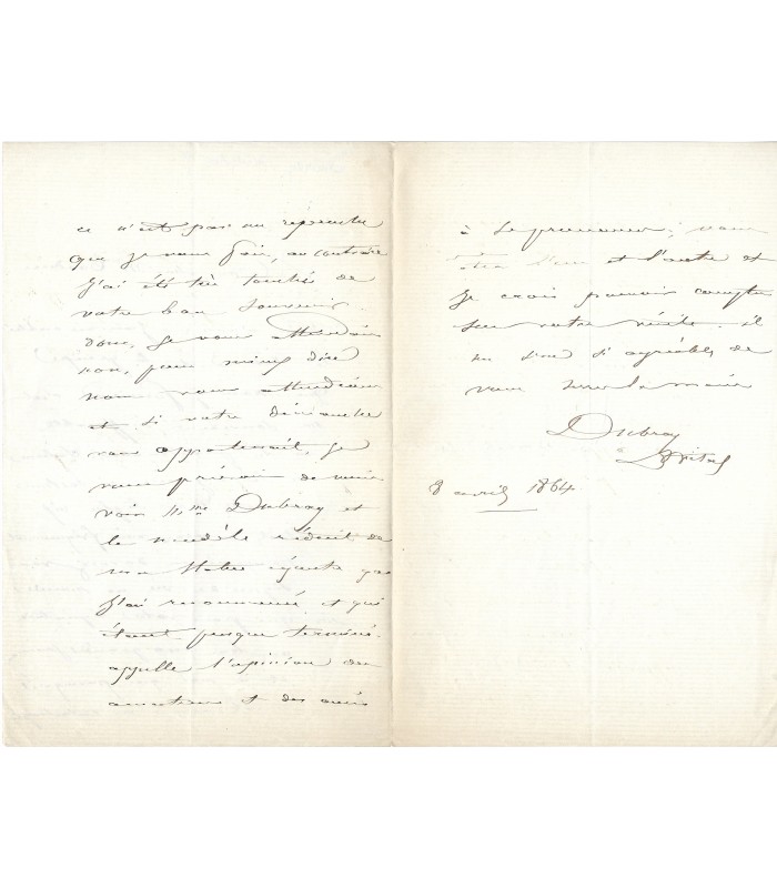 DUBRAY Vital-Gabriel, sculpteur. 3 Lettres Autographes (E 10826