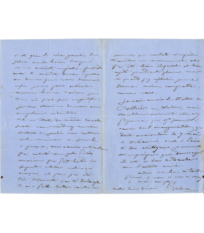 DUBRAY Vital-Gabriel, sculpteur. 3 Lettres Autographes (E 10826