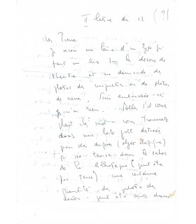 FINI Leonor, peintre, décoratrice. Lettre Autographe (G 3162)