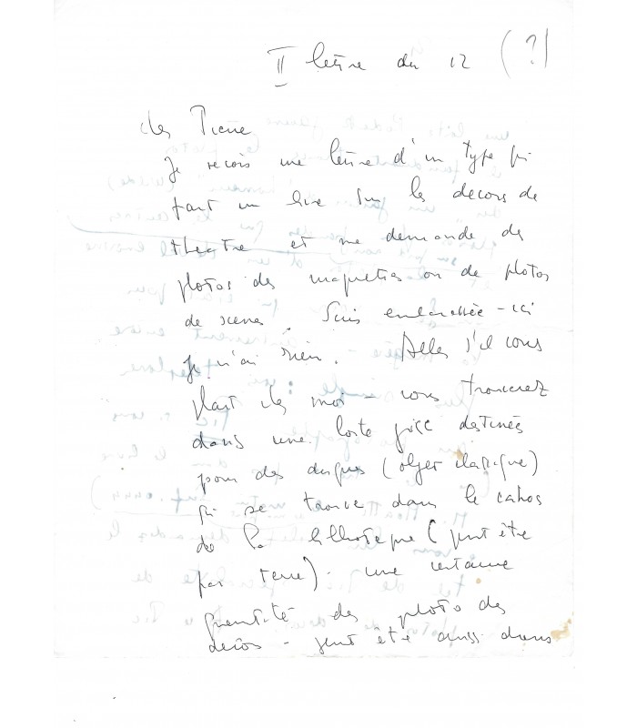 FINI Leonor, peintre, décoratrice. Lettre Autographe (G 3162)
