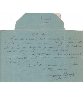 BAUR Harry, comédien.  Télégramme Autographe (G 2293)