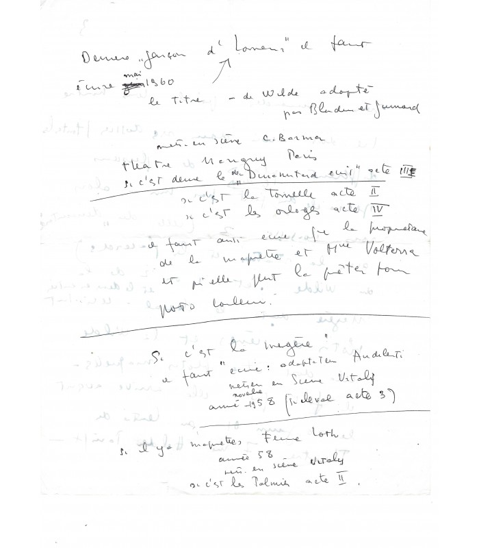 FINI Leonor, peintre, décoratrice. Lettre Autographe (G 3162)