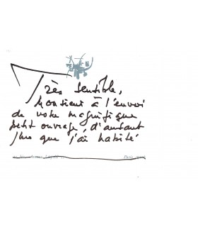 MATHIEU Georges, peintre. Carte Autographe (G 6186)