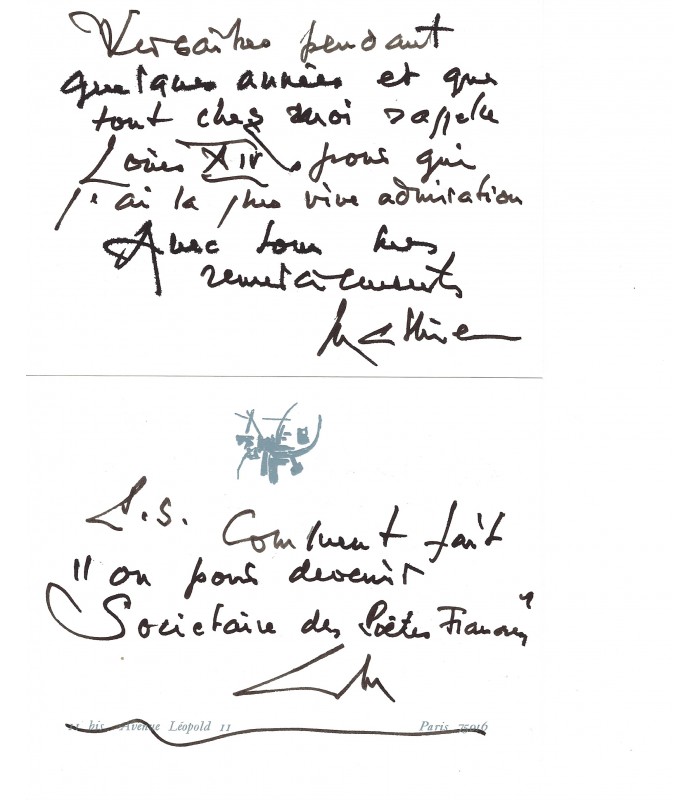 MATHIEU Georges, peintre. Carte Autographe (G 6186)
