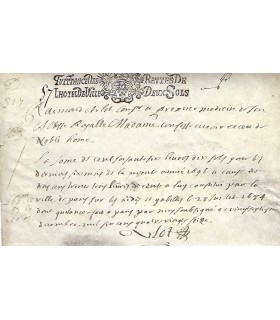 ARLOT (Raymond) premier médecin de la Princesse Palatine. Pièce autographe (1696) (Réf. G 4694)