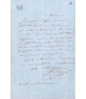 COIGNET Jules, peintre. Lettre autographe (E 10840)