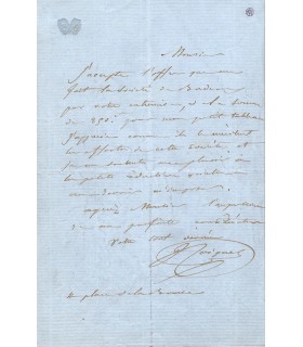 COIGNET Jules, peintre. Lettre autographe (E 10840)