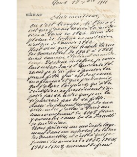 COMBES Emile, homme d'Etat. Lettre Autographe (E 10844)