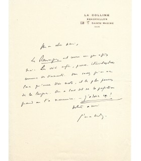 GERALDY Paul, poète. Lettre Autographe (E 10808)