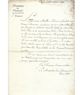 GUDIN Charles, homme politique. Pièce Signée ( E 10848)