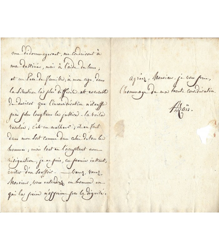 AZAIS Pierre, philosophe. Lettre Autographe (E 10859)