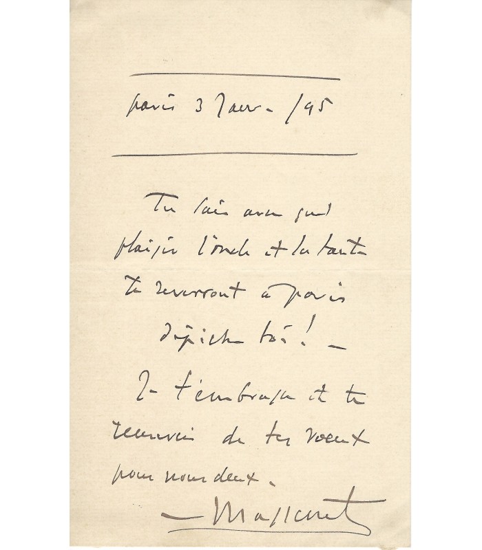 MASSENET Jules, compositeur. Lettre Autographe G (6176)