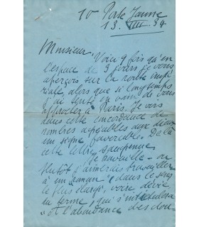 DUREN Jeanne, journaliste, traductrice. Lettre Autographe (E 10865)