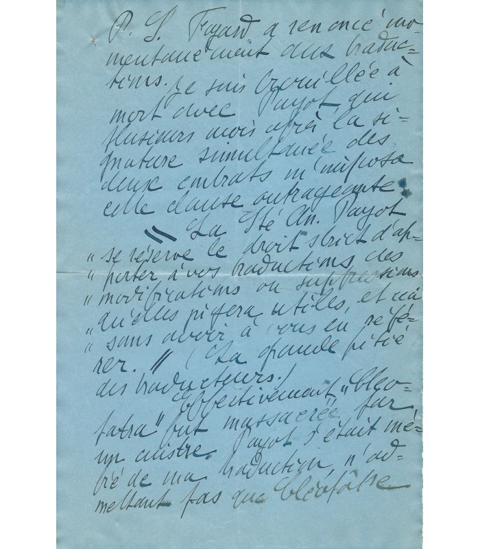 DUREN Jeanne, journaliste, traductrice. Lettre Autographe (E 10865)